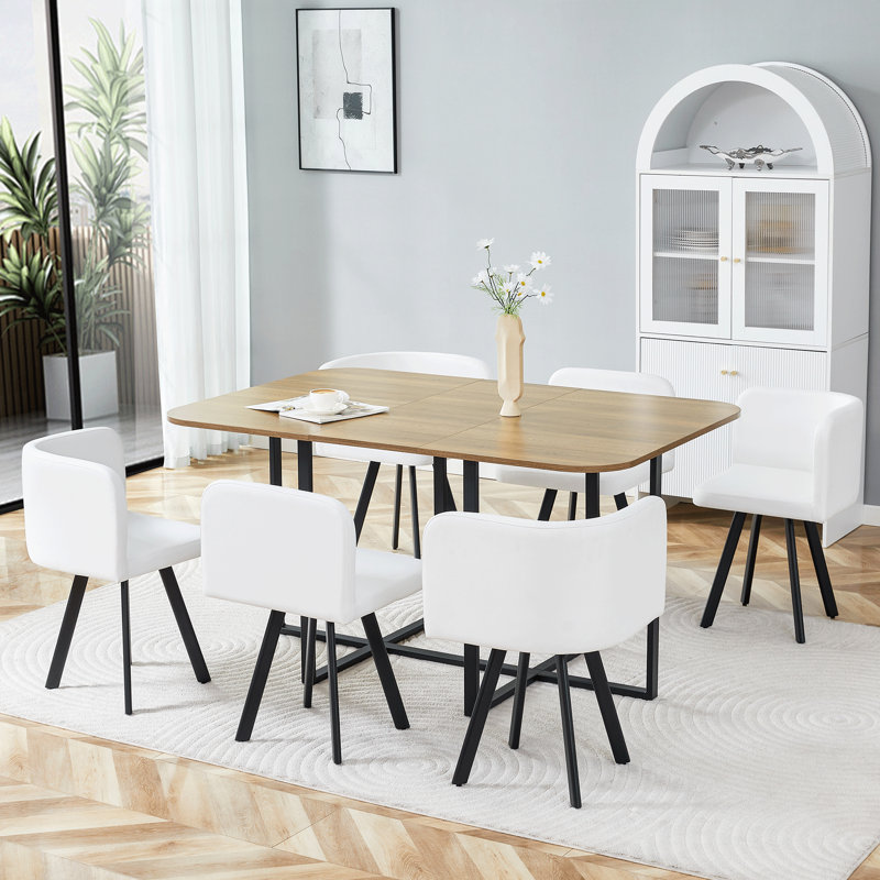 Space-saving Dining Table Sets With Storage, Modern Mdf And Metal