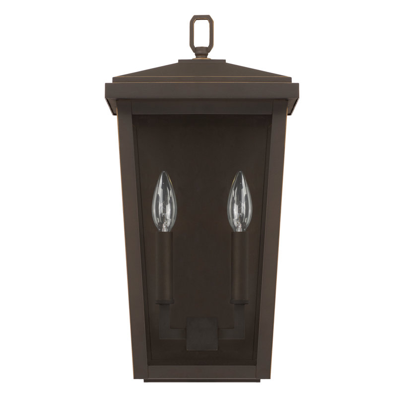 Lanterne murale d'extérieur à 2 ampoules Donnelly, 17,75" H x 9" W x 6,75" D, Bronze Huilé