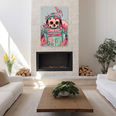 Cosmic Skull Astronaut Abstract Vibrant Contemporary Autumn Summer Wall Art Print