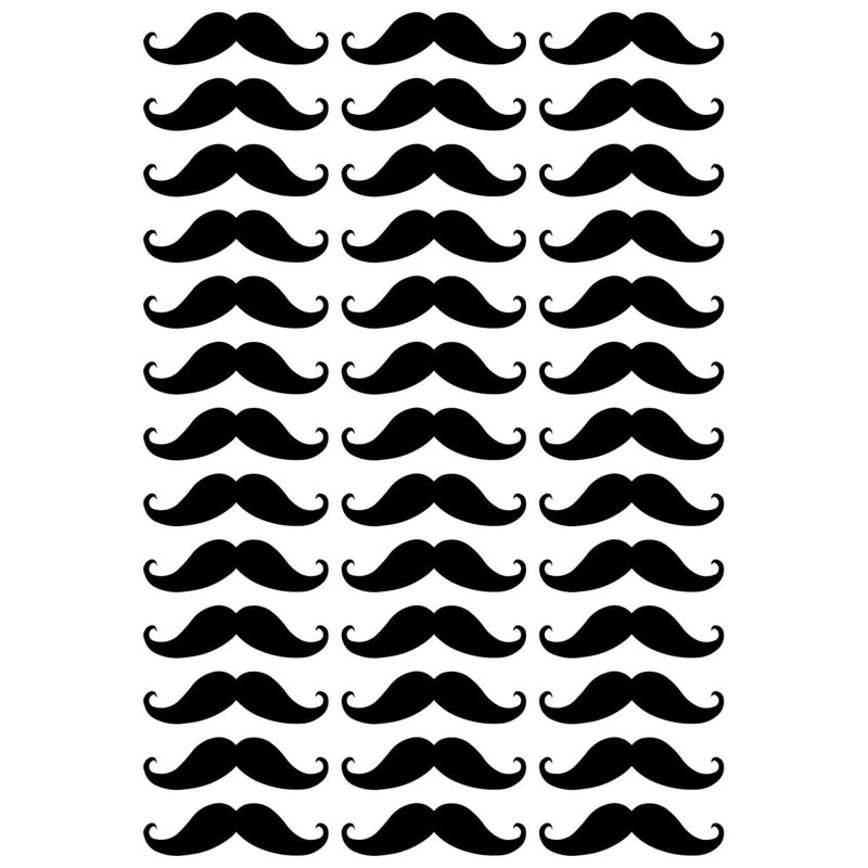 Adhésif décoratif moustaches-kids rooms, Noir