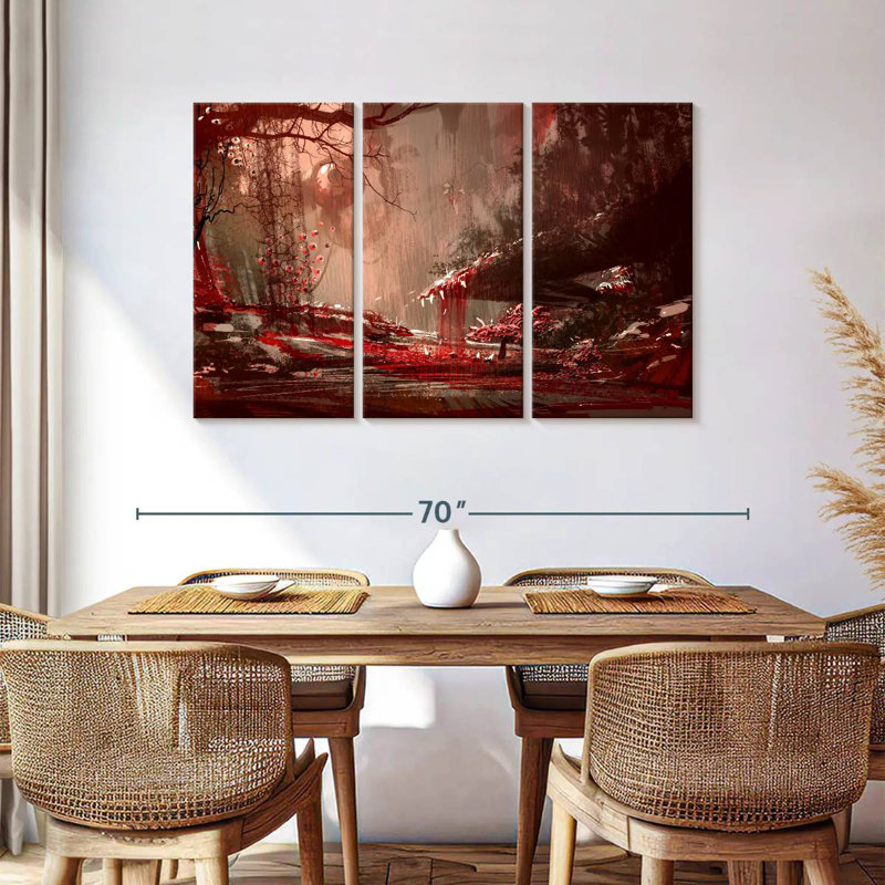 Kelan Blood Red Forest, 36" H x 57" W