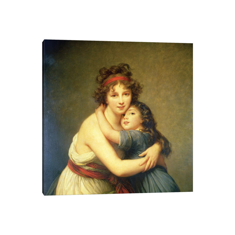 In Zoom Detail, Madame Vigee-Lebrun And Her Daughter, Jeanne-Lucie-Louise, 1789 by Elisabeth Louise Vigee Le Brun - Wrapped Canvas Painting