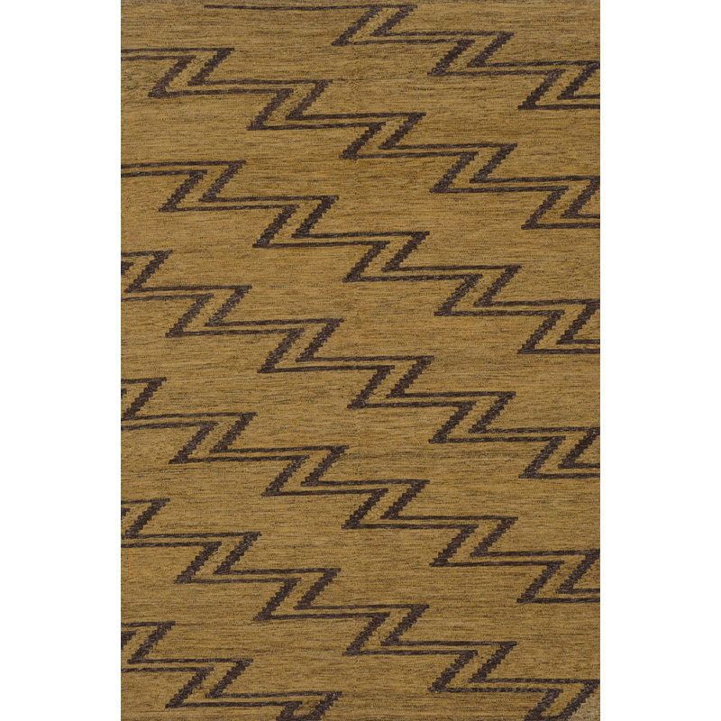 Wool Chevron Area Rug in Brown