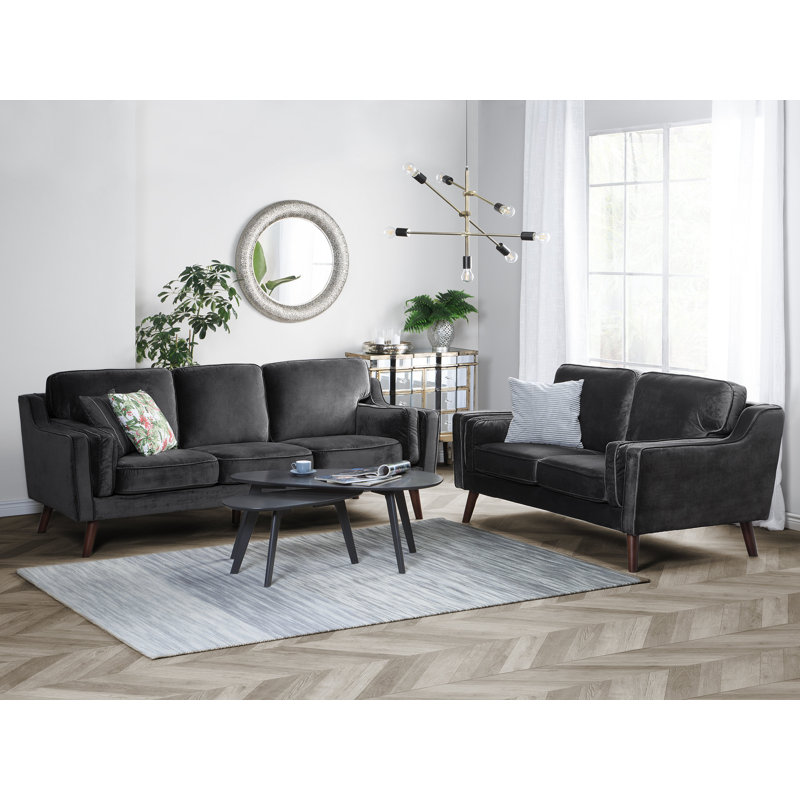 Forsyth 3 Seater Velvet Sofa, Grey