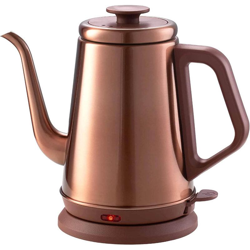 Basowin Gooseneck Electric Kettle(1.0L),1000W Electric Tea Kettle Of 304 Stainless Steel,Auto Shut Off,Coffee Kettle For Pour Over And Tea