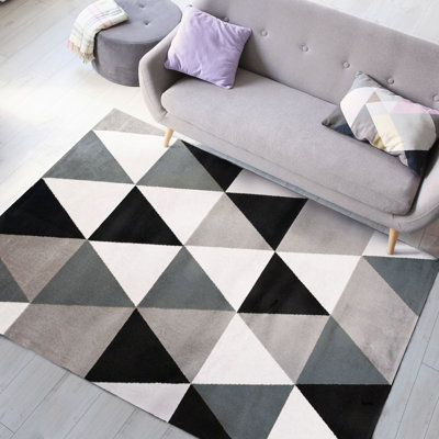 Georgina Geometric Shag Area Rug