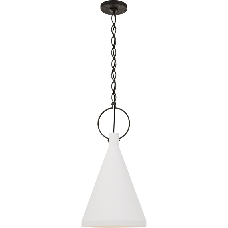 Suzanne Kasler Limoges Small Pendant, 25.75" H x 13.5" W x 13.5" D, Plaster White