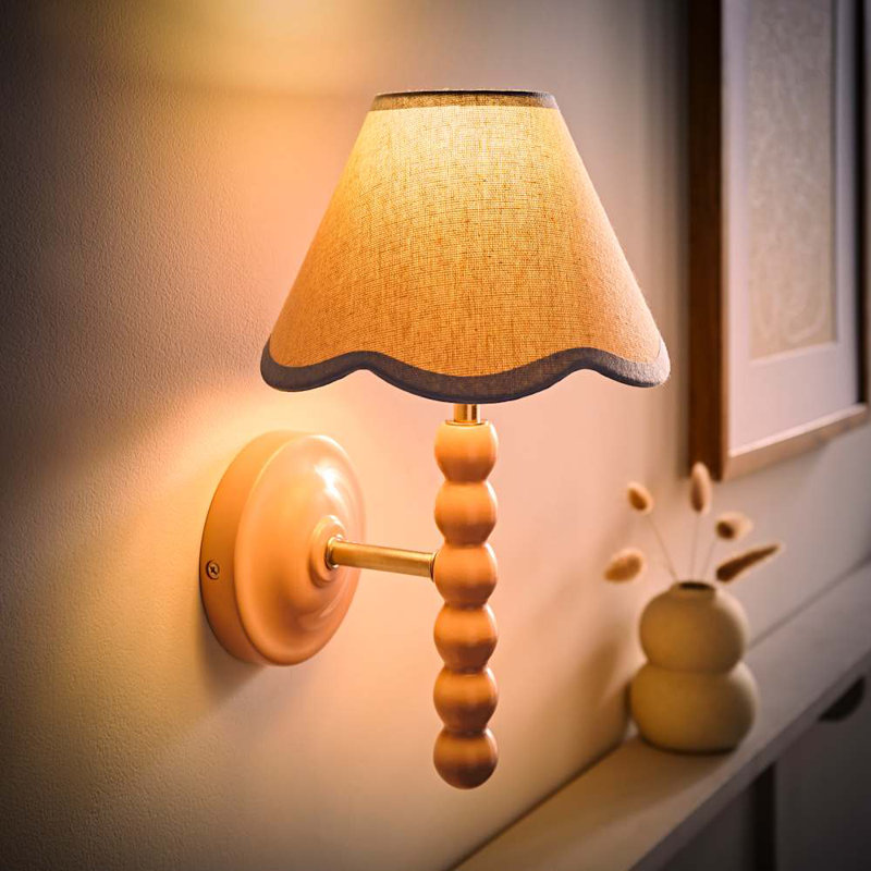 Alderic Manufactured Wood Armed Sconce, Pink, Blue, Yes