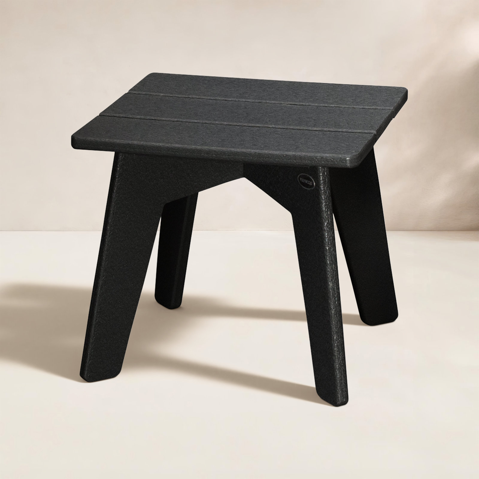 POLYWOOD® Riviera 17" Patio Side Table, Black