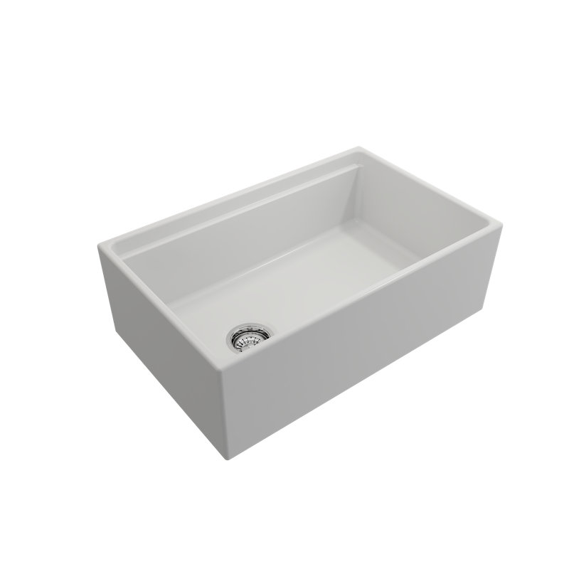 30'' L Single Basin Kitchen Sink, Matte White