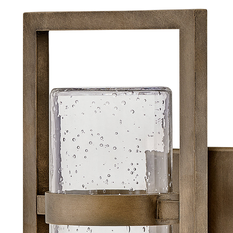 Cordillera Seeded Glass Outdoor Wall Lantern, 20" H x 7.5" W x 7" D, Burnished Bronze
