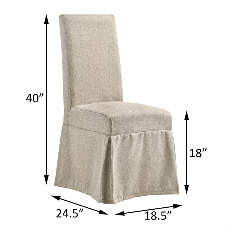 Chaises d'appoint à dossier serré avec jupe (ensemble de 2)