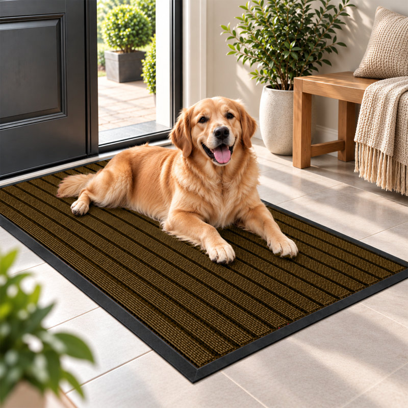 Caynan Kitchen Mat, Brown, Rectangular W80 x L300 cm