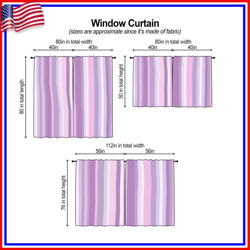 Rideaux de fenêtre mauve à motif de voilage transparent et obscurcissant - 2 panneaux, 40in x 80in - 2 panels