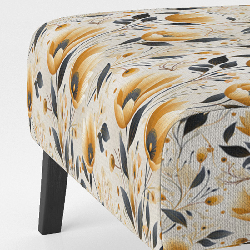 Fauteuil de chambre rembourré rétro jaune et bleu sarcelle Flair Gardens Serenity