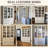 78.7" H Kitchen Pantry Cabinet with Glass Doors, 4 Drawers and Adjustable Shelves-1485369403