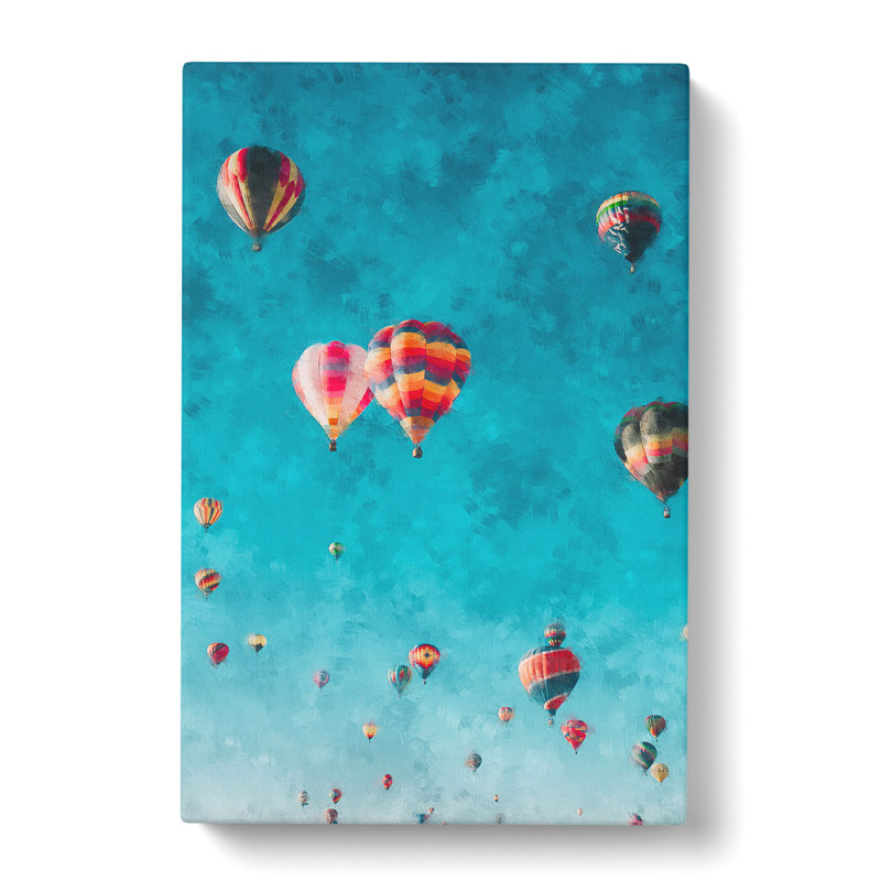 Hot Air Balloons On The Rise - Wrapped Canvas Painting, 91cm H x 60cm W x 4cm D