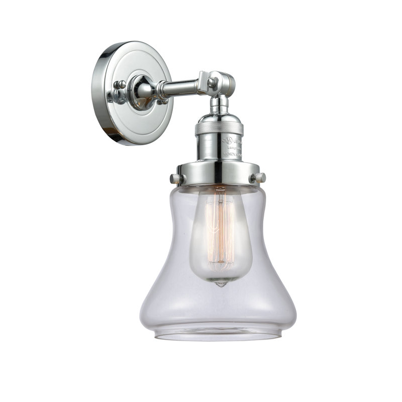 Edda Dimmable Bath Sconce, Clear, 6 Watt Vinage LED Bulb, Polished Chrome