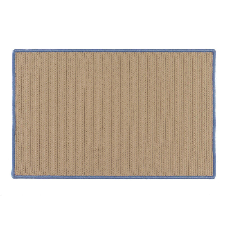 Tapis de porte d'intérieur, L 18 po x L 30 po, Beige/bleu