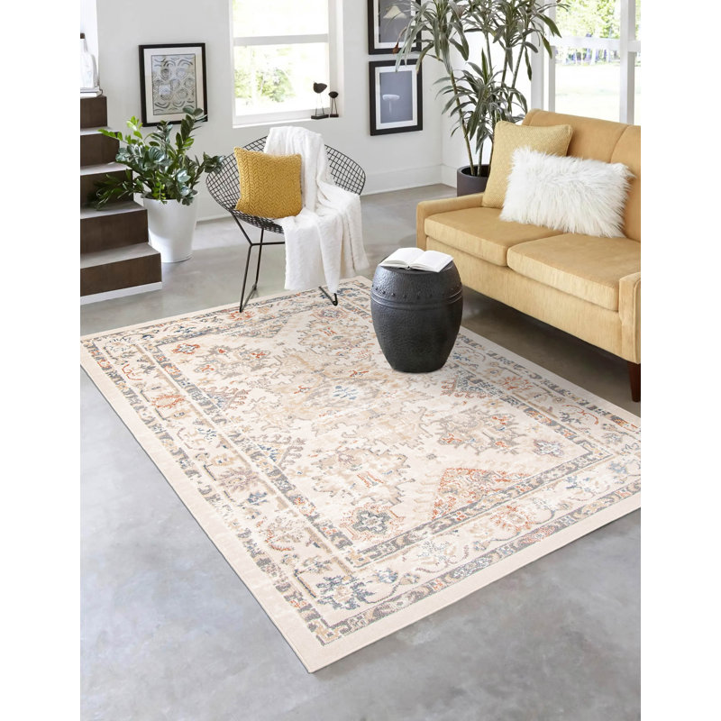 Tapis ivoire Rococo, Rectangulaire 8 pi x 10 pi