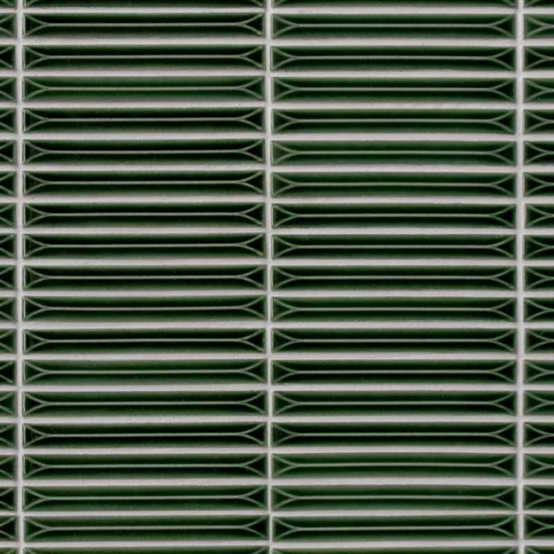 Carreau de mosaïque murale en porcelaine empilée 12 po x 12 po, Vert