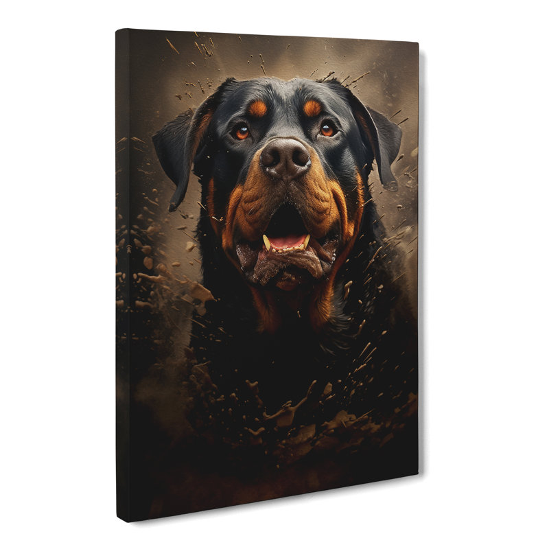 Rottweiler Conceptual - Wrapped Canvas, 60cm H x 40cm W x 3cm D