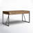 Solid Wood Top Metal Base Writing Desk