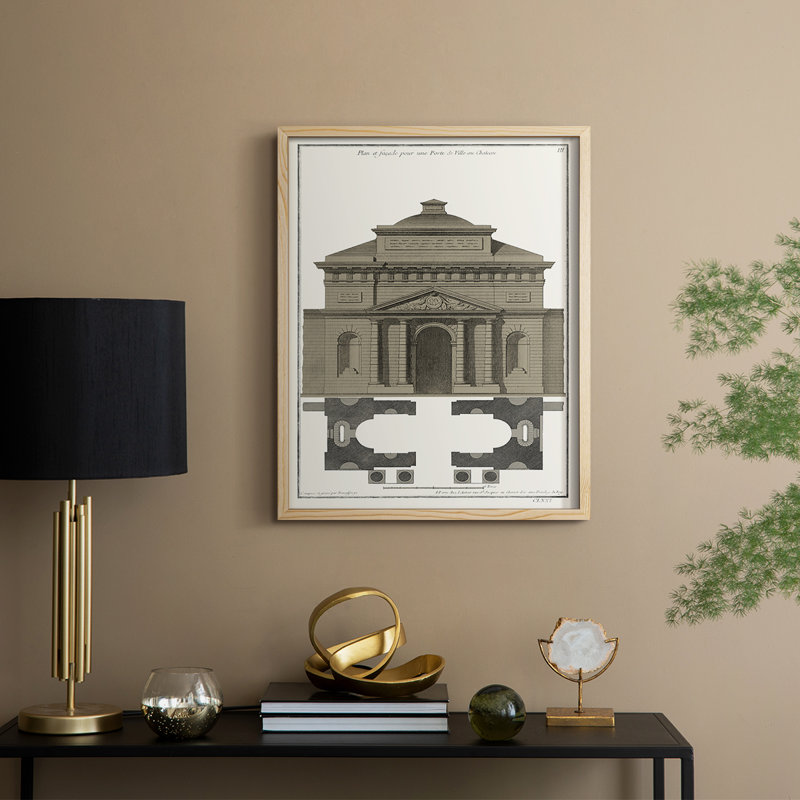 Bâtiments et façades III, reproduction encadrée - bois massif, H 15 po x l 12 po