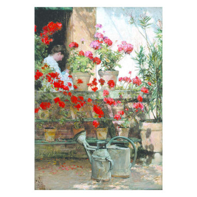 Geraniums by Childe Hassam - Giclee Print