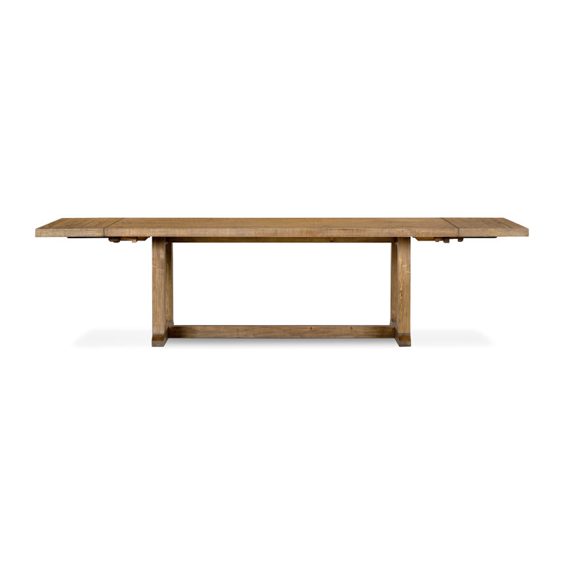 Daila Extendable Pine Solid Wood Dining Table, Honey Pine/Waxed Pine