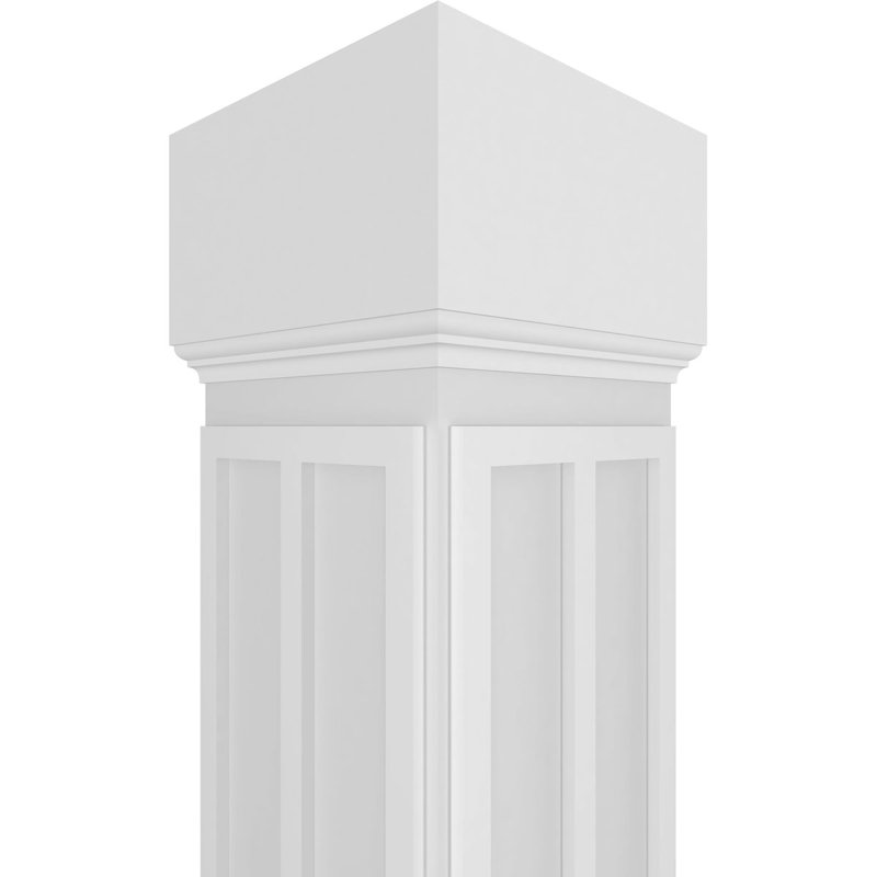 Carré Artisan non effilé avec colonne Mission Capital et Mission Base, H 108 po x l 7,625 po x P 7,625 po