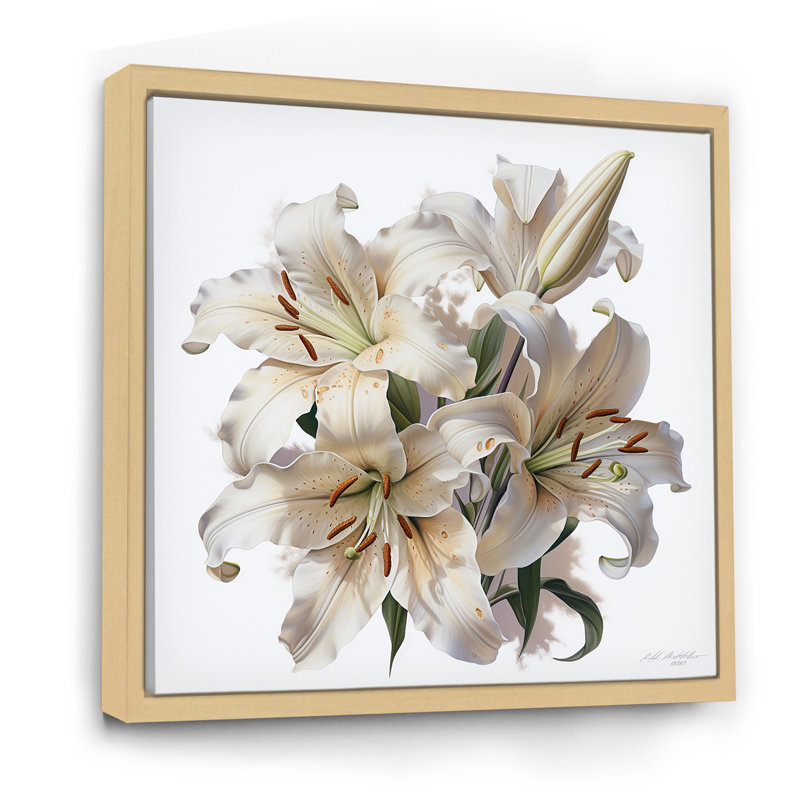 «Lily Blossom Ballet I» sur toile, H 36 po x l 36 po x P 1,5 po, Cadre naturel flottant