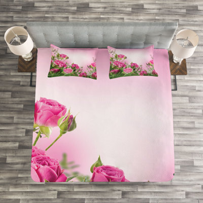 Ebern Designs Forkland Floral Bedspread with Pillow Shams