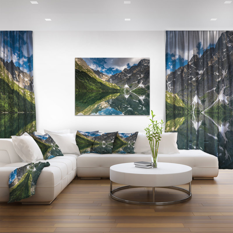 Mountain Peaks Reflection Landscape Canvas Print, 60" Wide