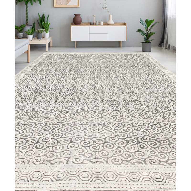 Canterbury Geometric Area Rug in Beige