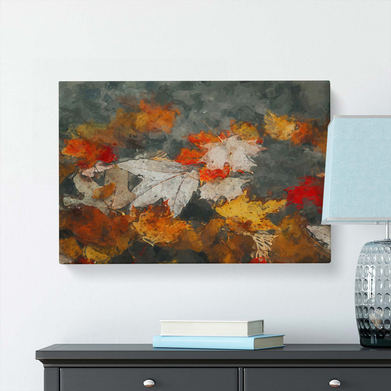 Leaves In Autumn In Abstract - Wrapped Canvas, 60cm H x 91cm W x 3cm D
