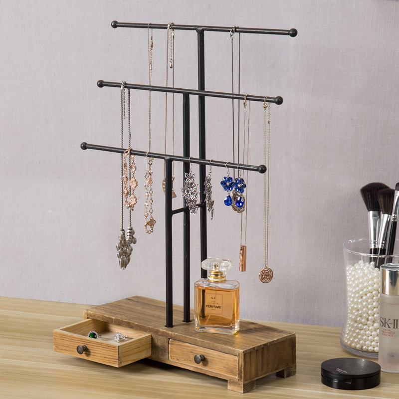 Wood Jewelry Stand + Drawers
