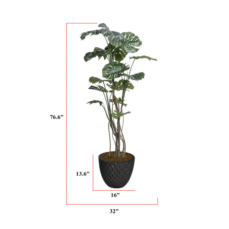 76,6 po Faux plante Monstera en pot