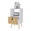 Table de chevet blanche avec tablette ouverte