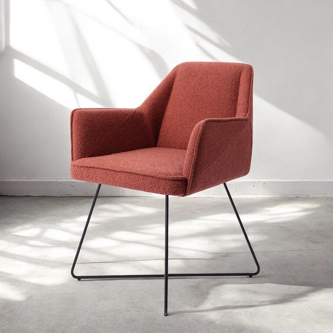 Dazja Polyester Upholstered Metal Armchair