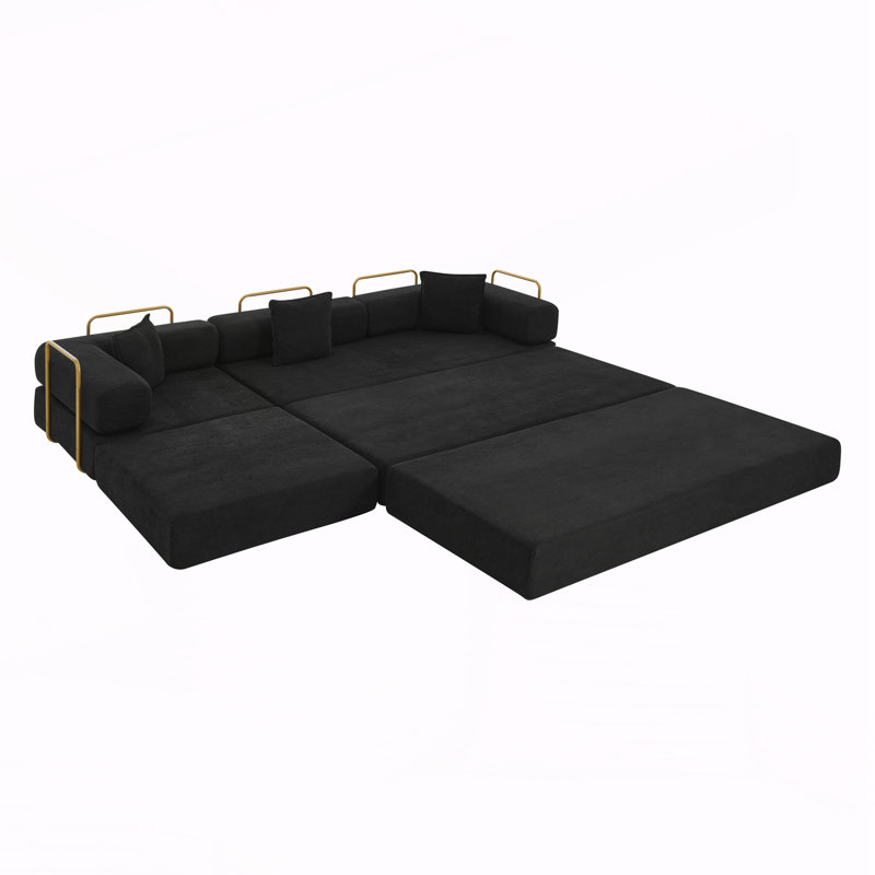Canapé modulaire modulaire, Noir