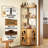 Gilot 63" H Corner Bar Cabinet with LED Lights & Glass Holder-2041715715