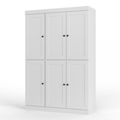 100% Solid Wood 48.5" Pantry Cabinet with Shaker Doors, 2-Drawers and Adjustable Shelves
