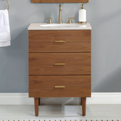 Dondi 24'' Single Bathroom Vanity with Quartz Top