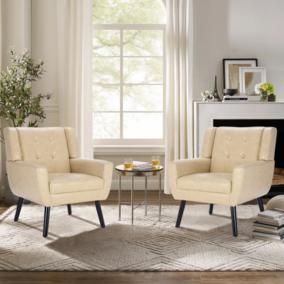 Chaise d'appoint rembourrée Meli 2 pièces
