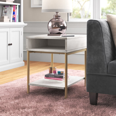 Cates Two-Tone Rectangular End Table With USB Port by Willa Arlo Interiors