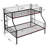 Metal Twin Over Full Bunk Bed With Trundle, Ladder, Full-Length Guardrails, Noise-Free, No Box Spring Required