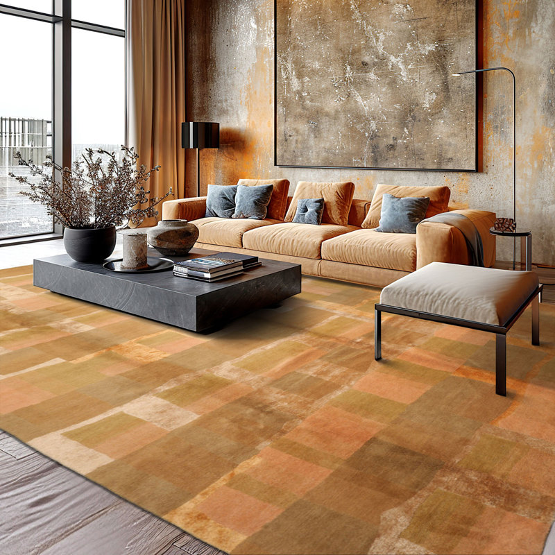 Tapis traditionnel tibétain en laine noué à la main rose 9 pi 9 po x 13 pi 10 po