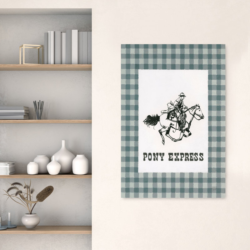 Yee Haw Pony Express, reproduction d'art rétro d'un cheval, H 48 po x l 32 po