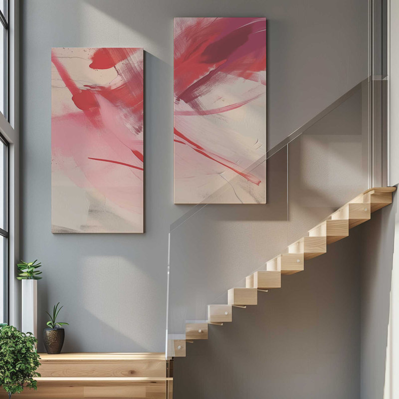 Rosy Rhapsody v2 | Impression sur toile 2 panneaux | Combiné, H 48 po x l 48 po